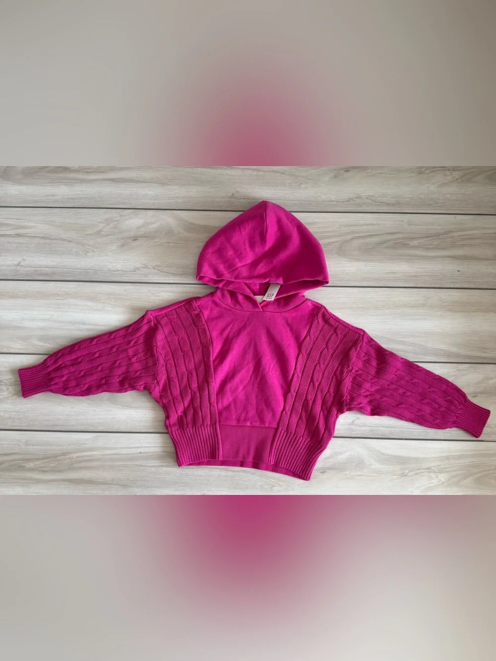 GAP Kids VintageSoft Mixed Media Hoodie Pink Size Small NWT